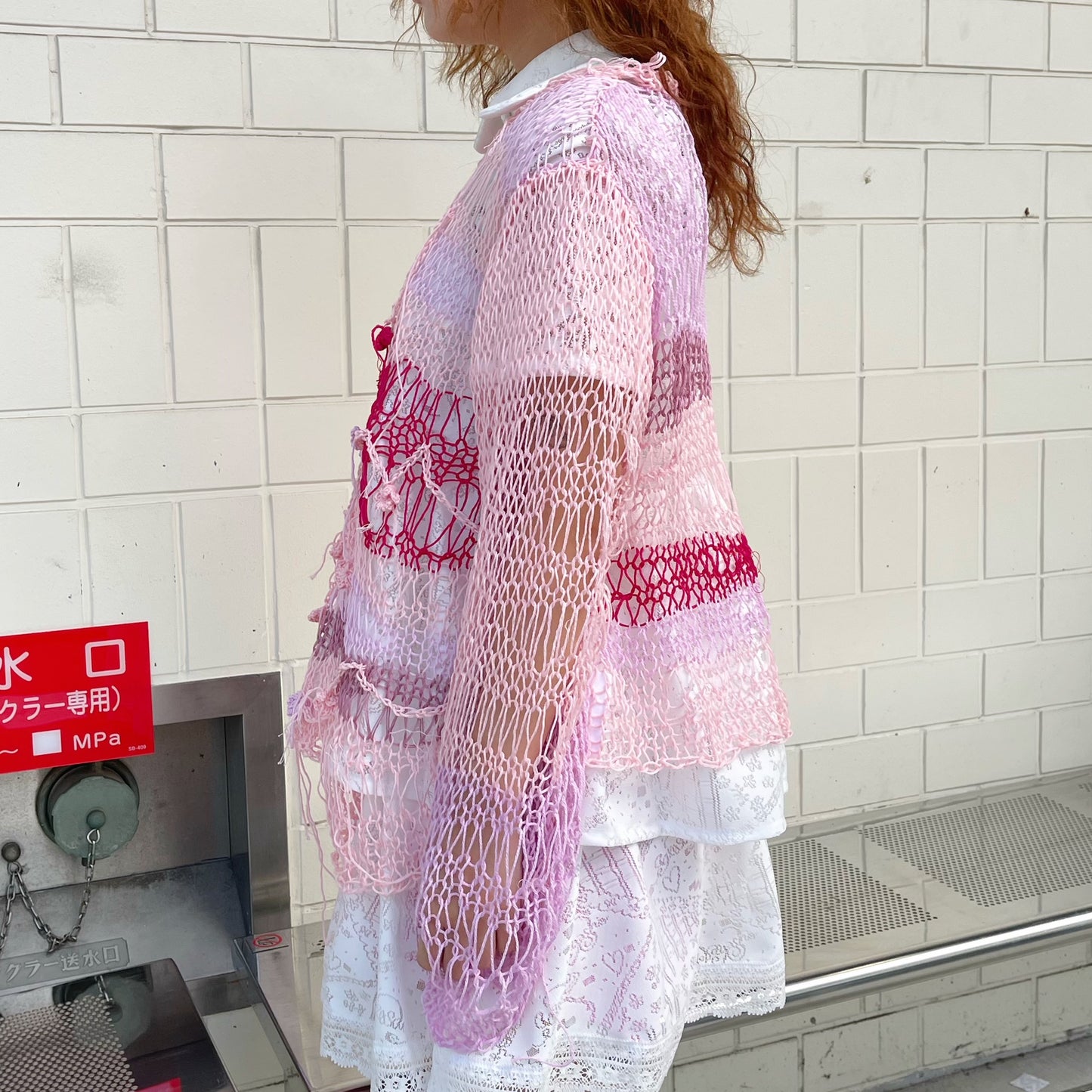Pink Painting Knit / Pink Mix / ピンクペインティングニット