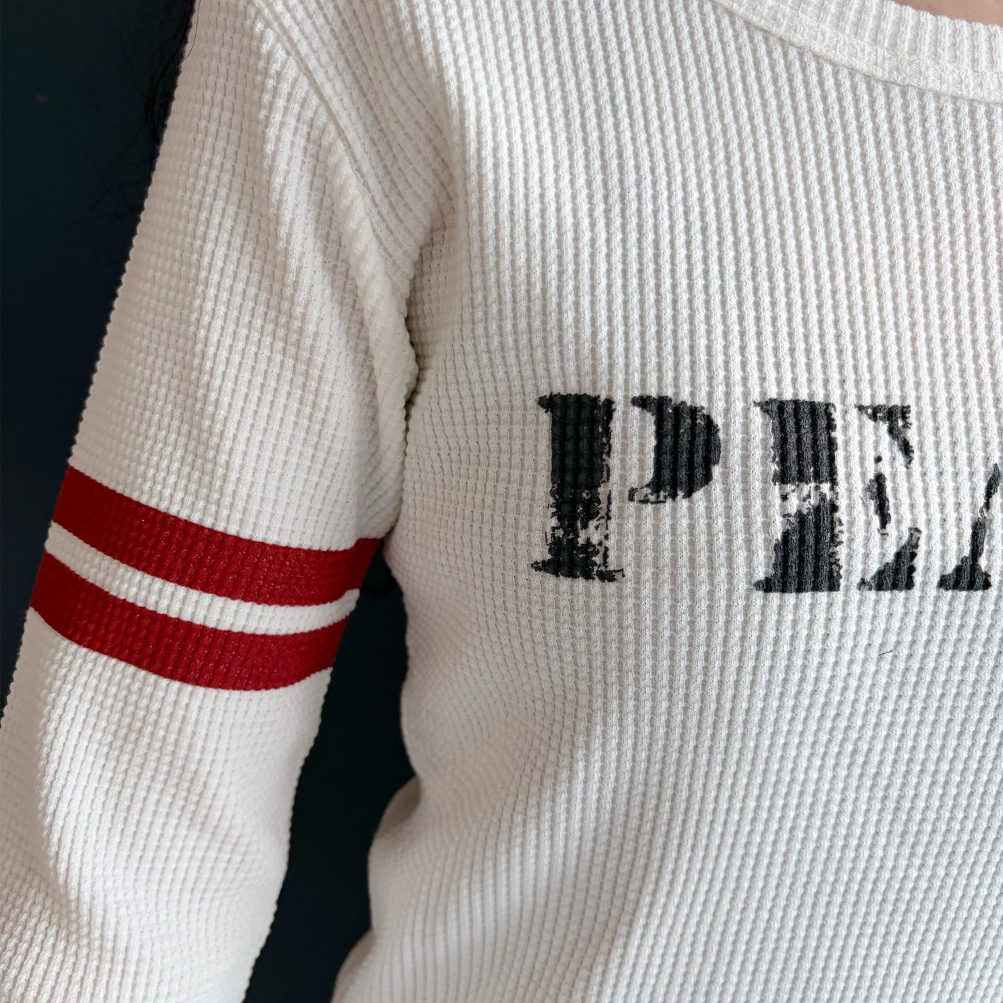 [F.E.E.S] peace waffle dress / ivory / ワッフルドレス