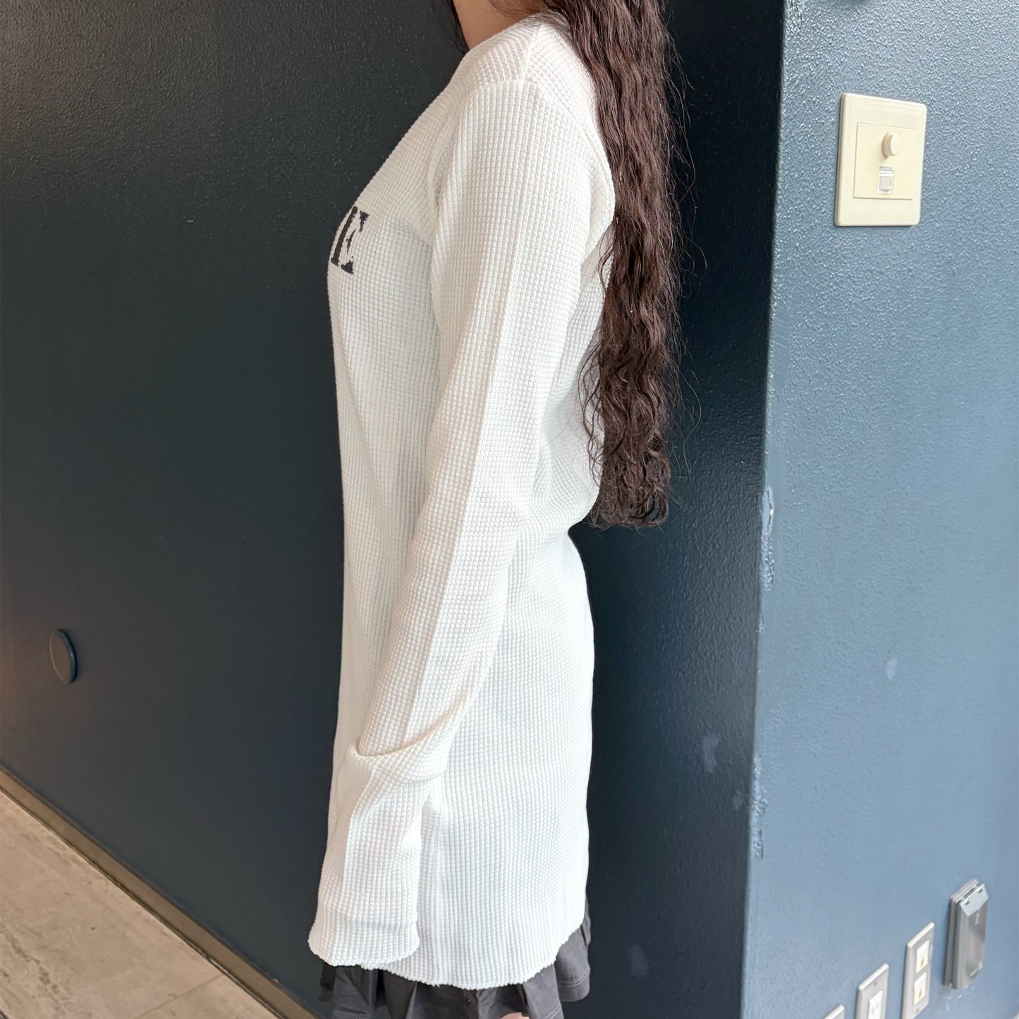 [F.E.E.S] peace waffle dress / ivory / ワッフルドレス