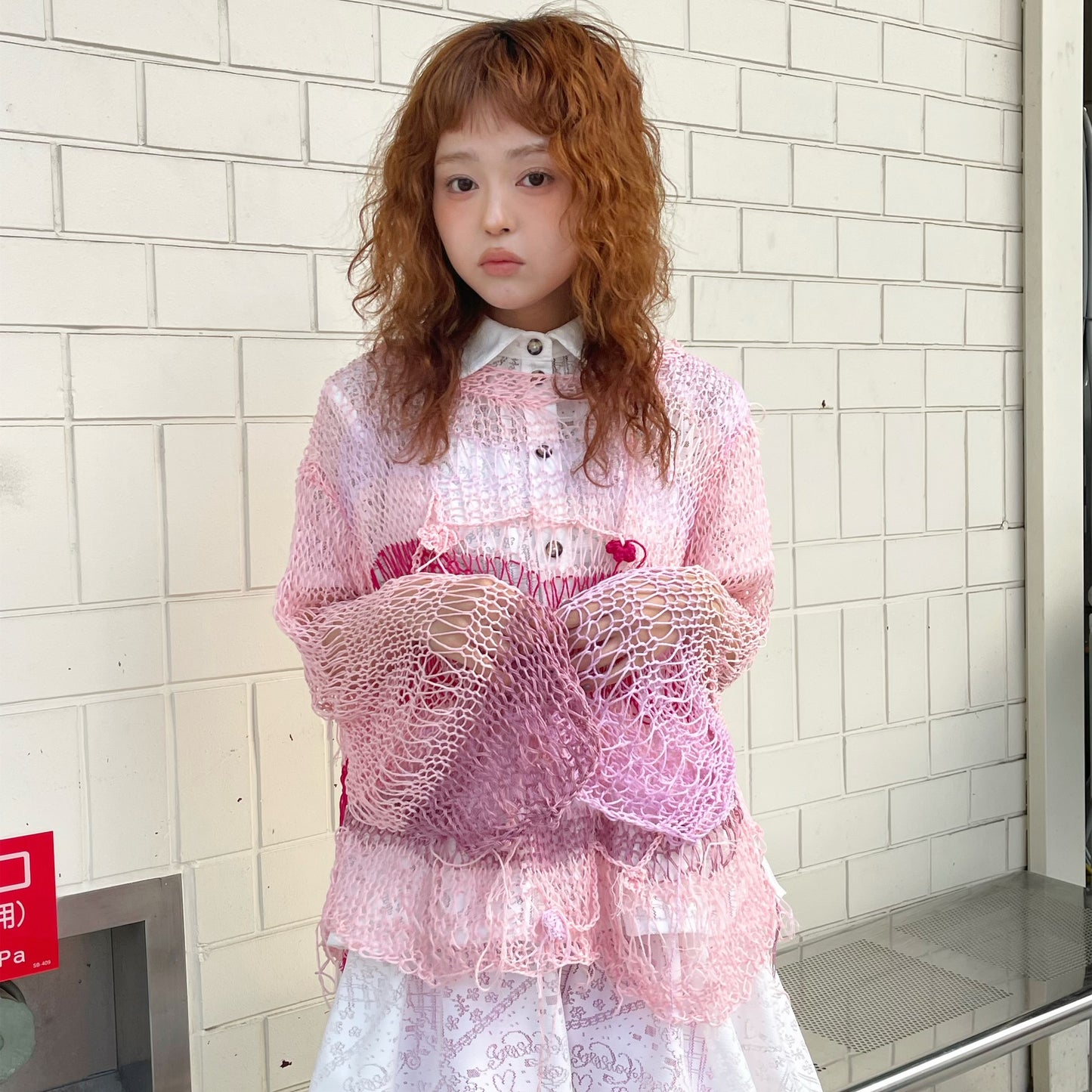 Pink Painting Knit / Pink Mix / ピンクペインティングニット