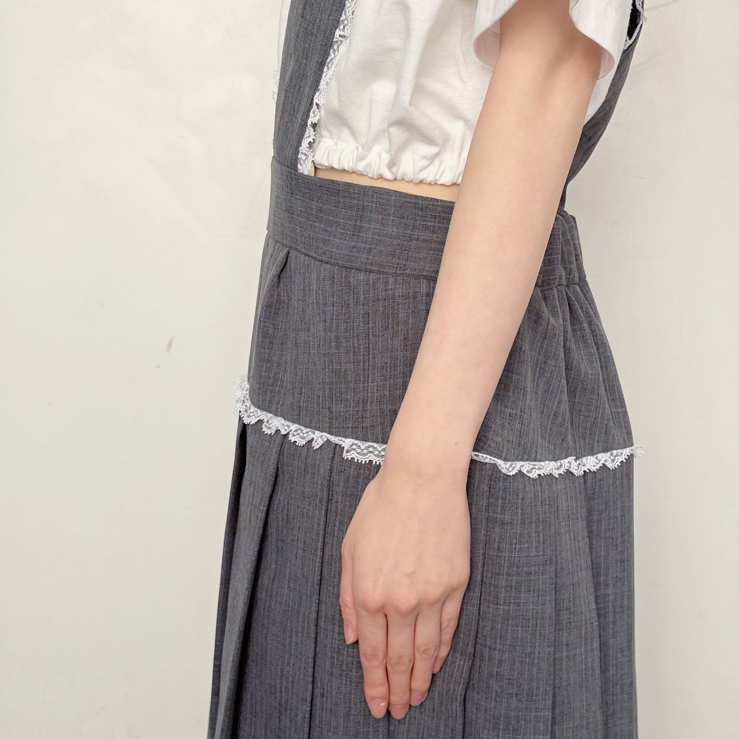 SCHOOL APRON DRESS / GRAY / スクールエプロンドレス