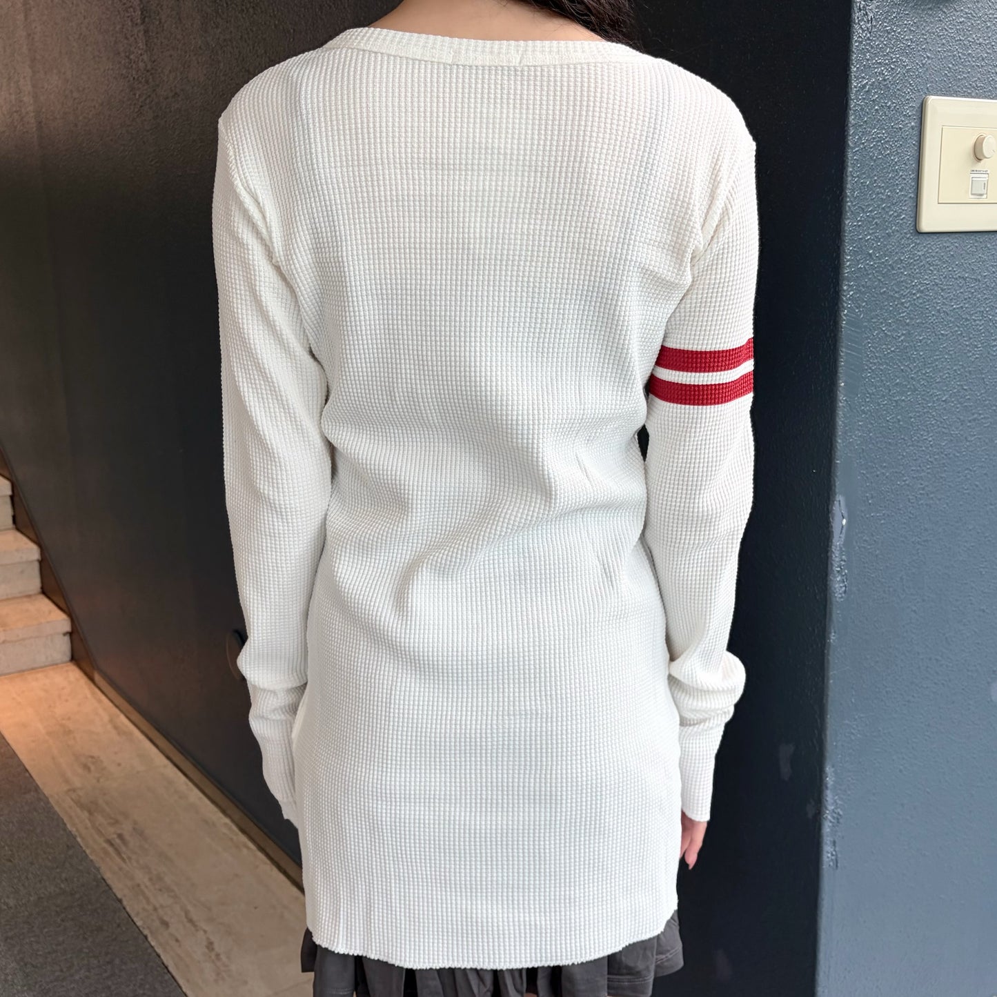 [F.E.E.S] peace waffle dress / ivory / ワッフルドレス