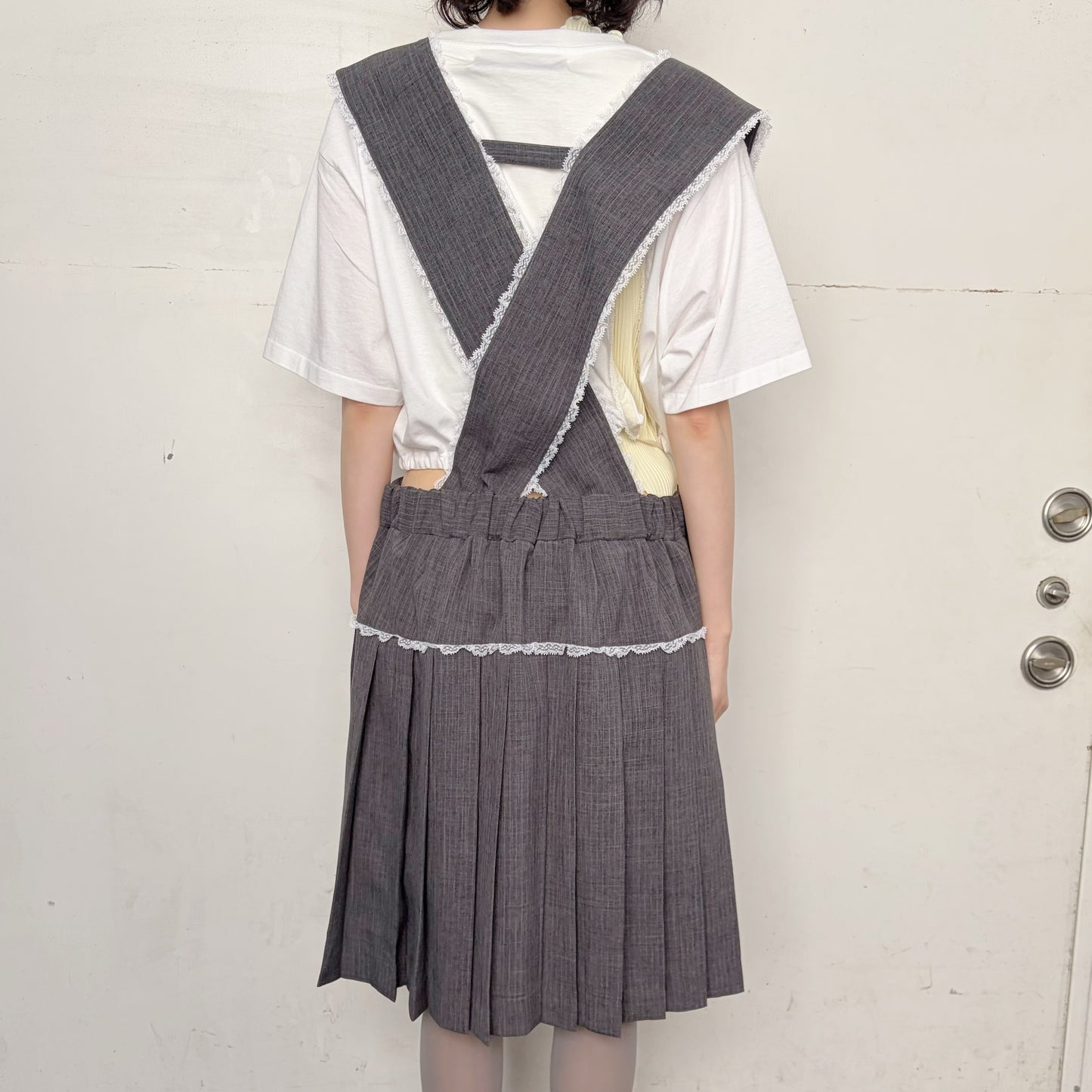 SCHOOL APRON DRESS / GRAY / スクールエプロンドレス