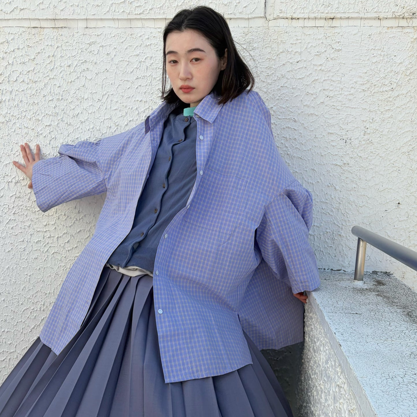 LAYERED GARDEN SHIRT / BLUE / レイヤードガーデンシャツ