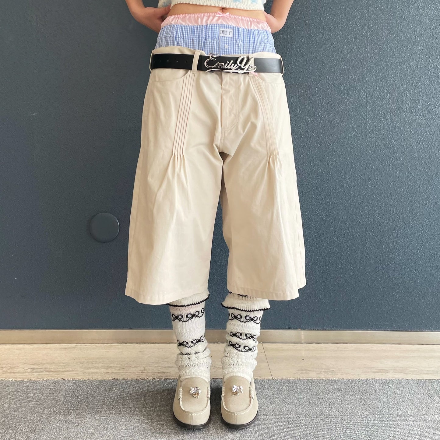 Brief boxers tucked pants / Ivory / ボクサータックパンツ