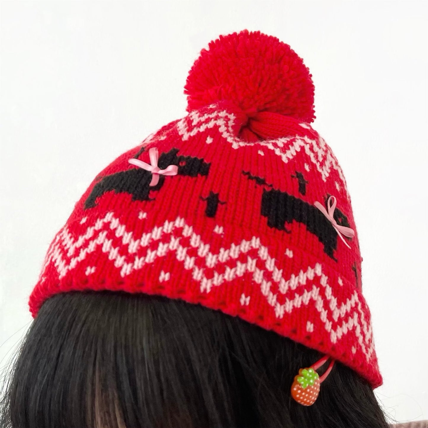 Puppies knitted hat / Red / パピーニットハット