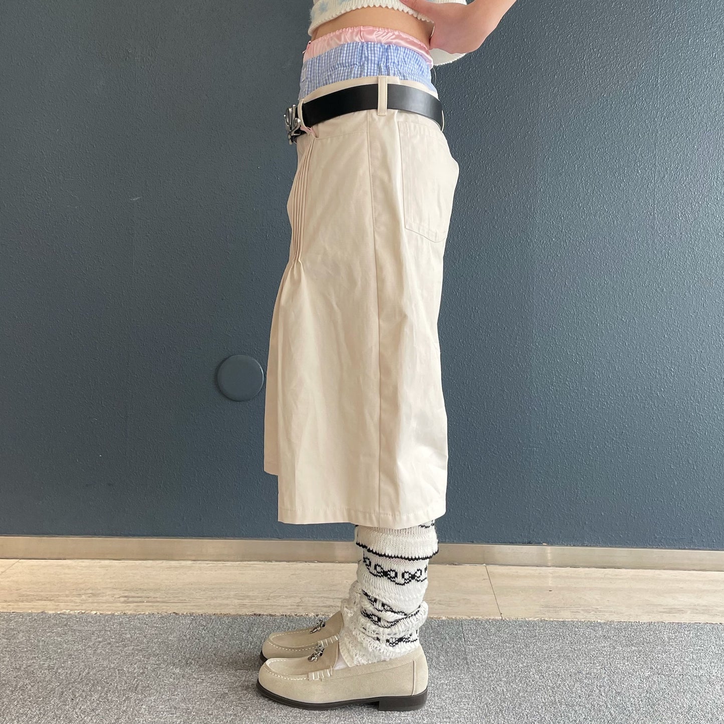 Brief boxers tucked pants / Ivory / ボクサータックパンツ