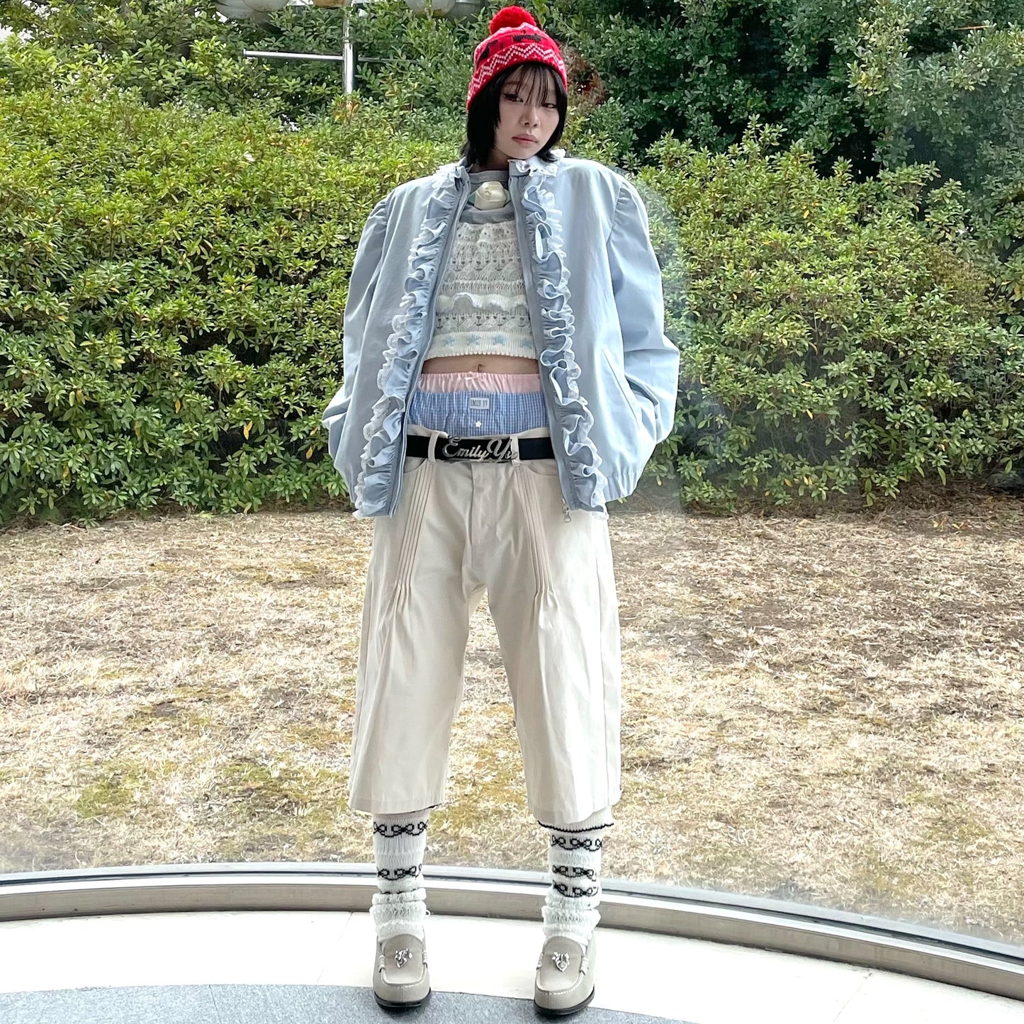 Puppies knitted hat / Red / パピーニットハット