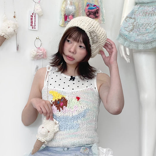 ソフトクリームbeanie / white / ソフトクリームビーニー