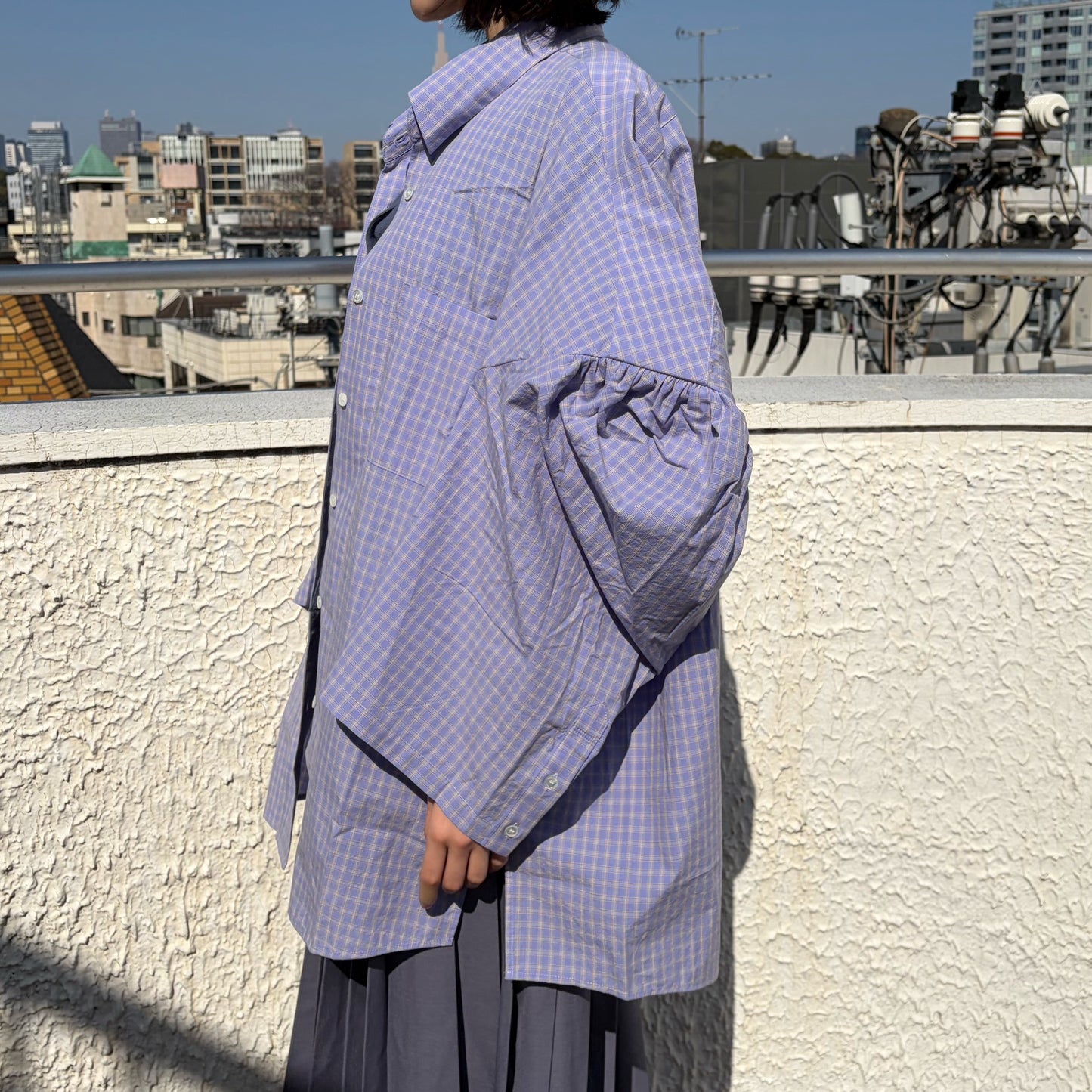 LAYERED GARDEN SHIRT / BLUE / レイヤードガーデンシャツ