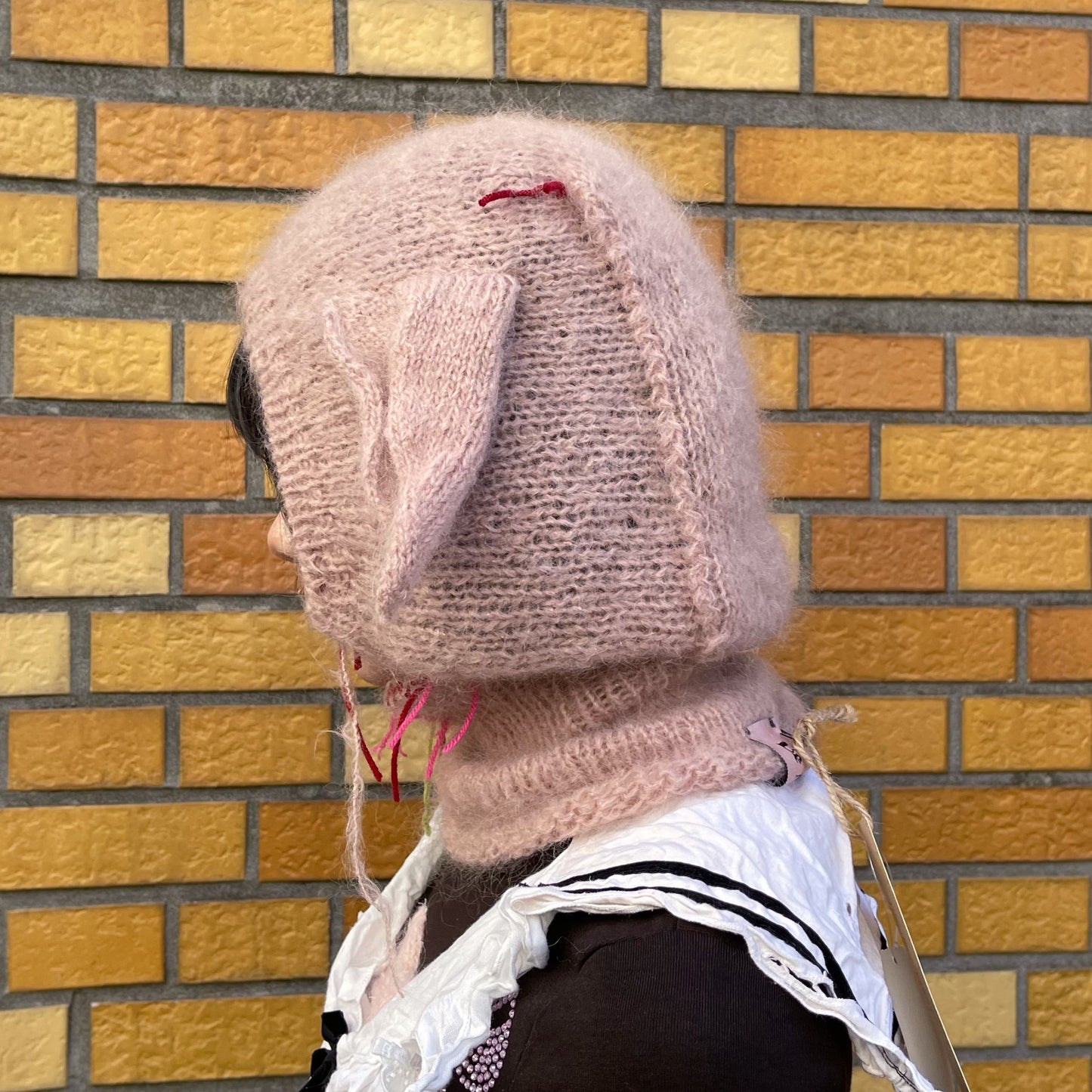 LAMB HEAD SCARF / PINK / ひつじのニットキャップ