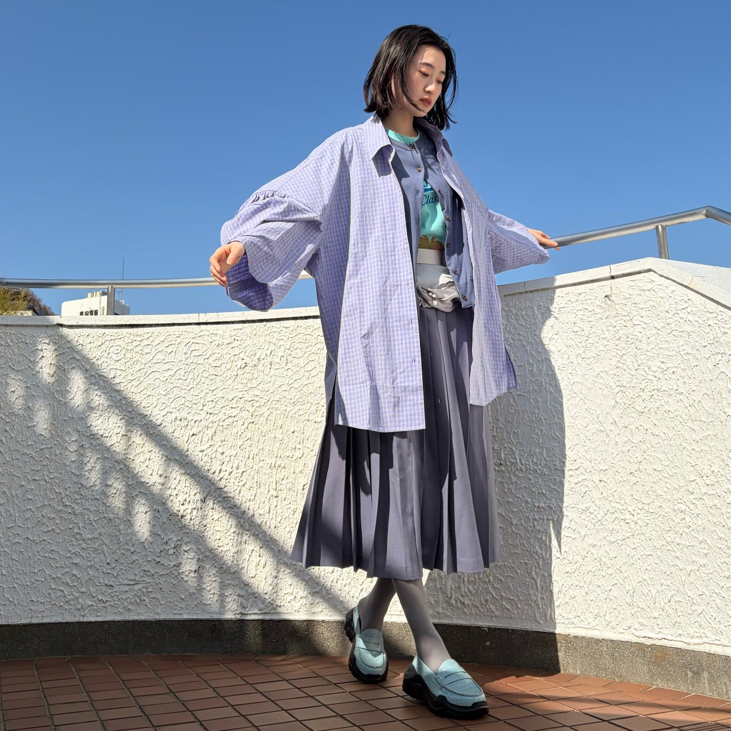 LAYERED GARDEN SHIRT / BLUE / レイヤードガーデンシャツ