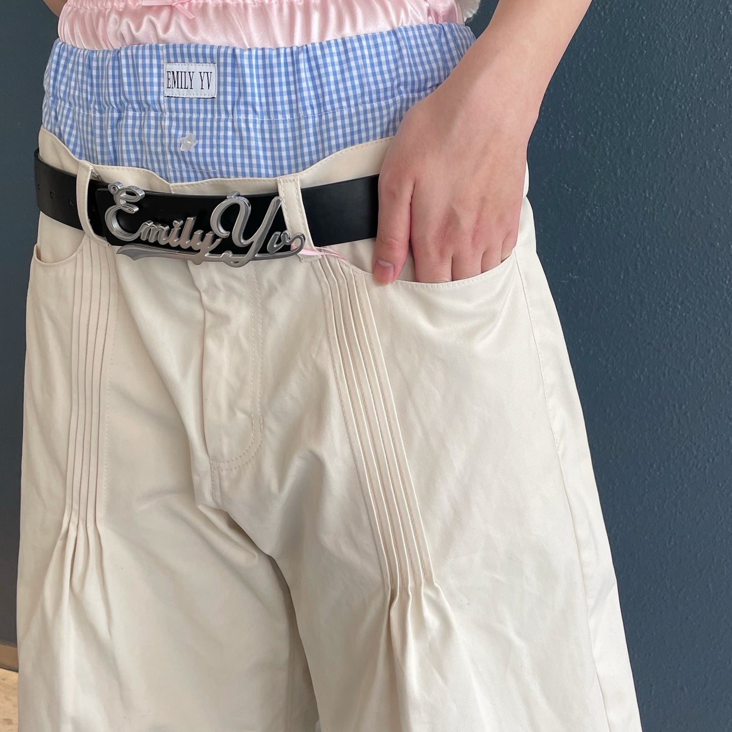 Brief boxers tucked pants / Ivory / ボクサータックパンツ