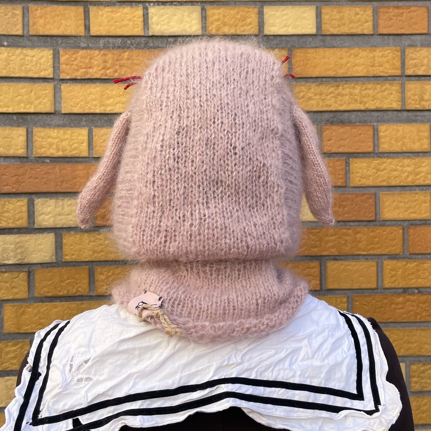 LAMB HEAD SCARF / PINK / ひつじのニットキャップ