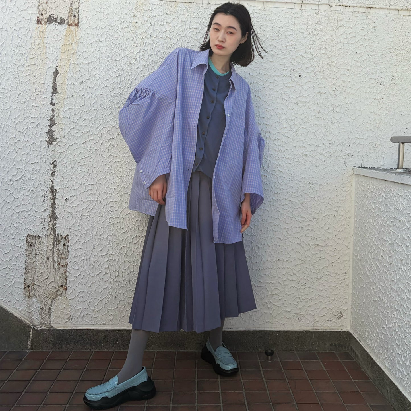 LAYERED GARDEN SHIRT / BLUE / レイヤードガーデンシャツ