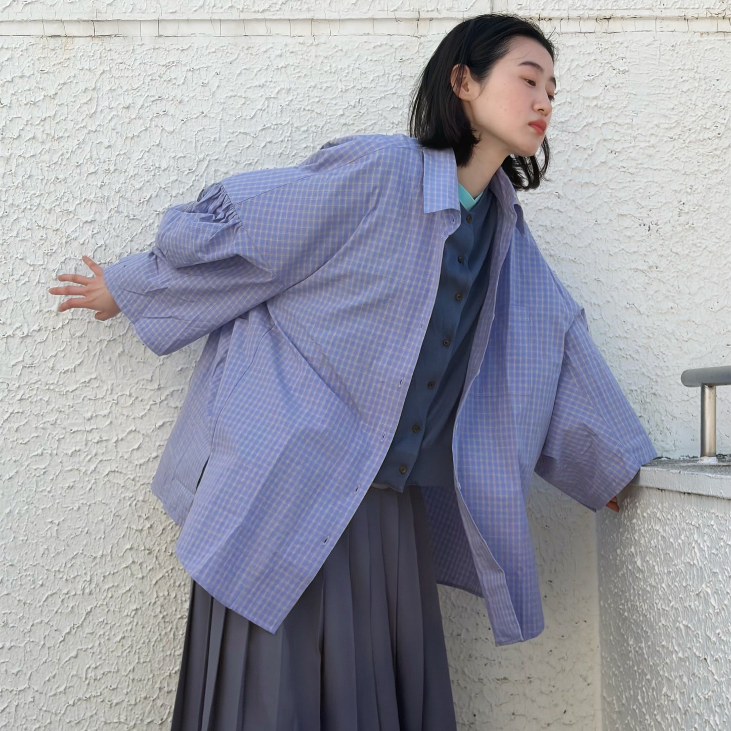 LAYERED GARDEN SHIRT / BLUE / レイヤードガーデンシャツ