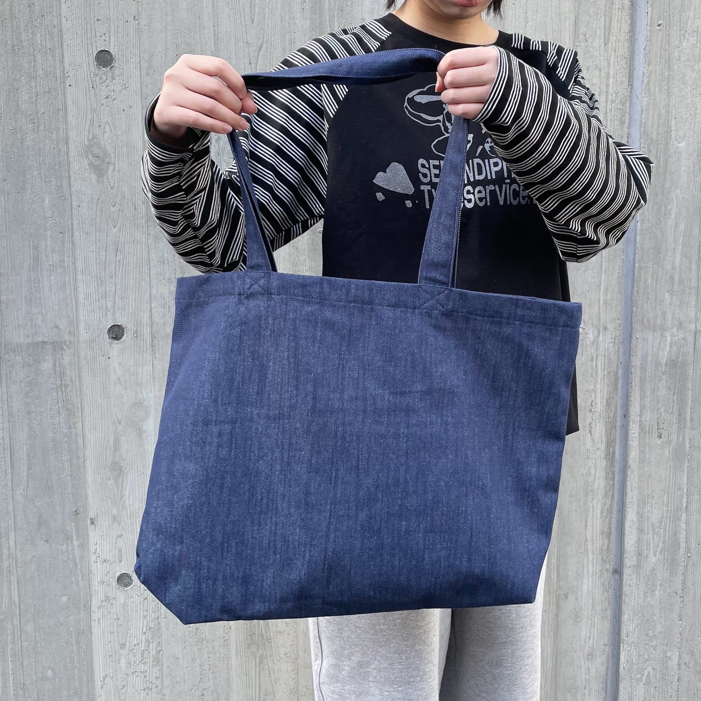 Cassie tote bag / Denim / ねこアップリケトートバッグ | シープ