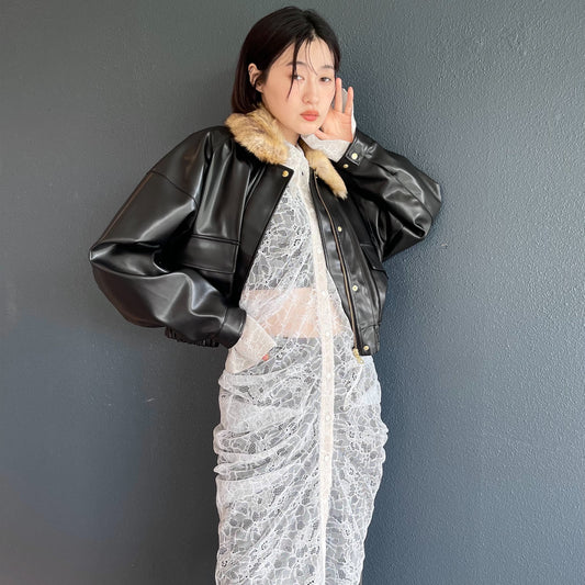 Jess jacket / fake leather / ファーブルゾン