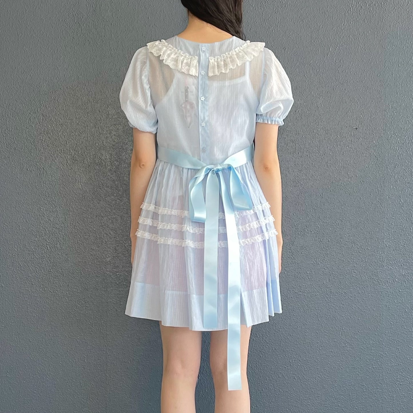 Organdy dress / Blue / オーガンジードレス