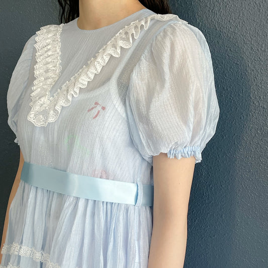 Organdy dress / Blue / オーガンジードレス