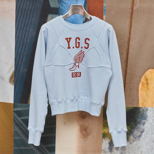BRA CODE RAGLAN SWEATSHIRT REGULAR / LIGHT BLUE / グラフィックラグランスウェット