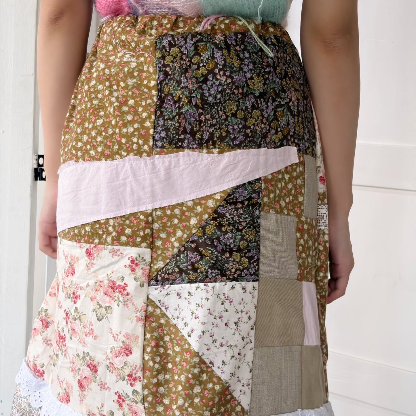 Patchwork skirt / Brown Flower Mix / パッチワークスカート