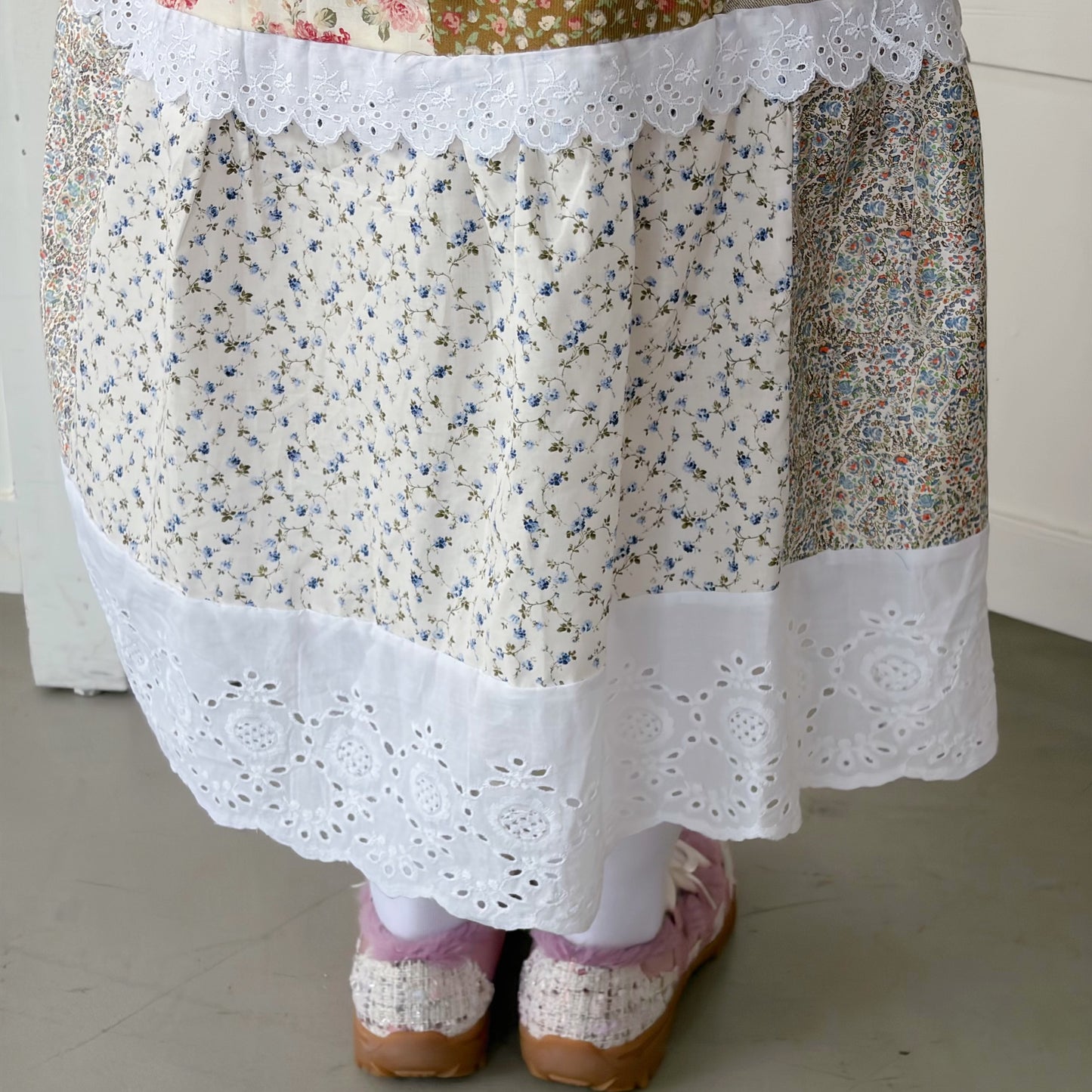 Patchwork skirt / Brown Flower Mix / パッチワークスカート
