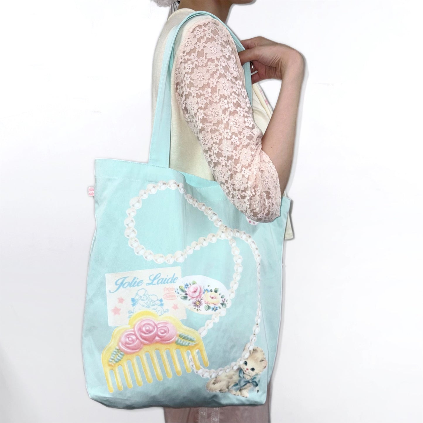 Dolly Vanity Tote Bag / Mint / プリントトートバッグ