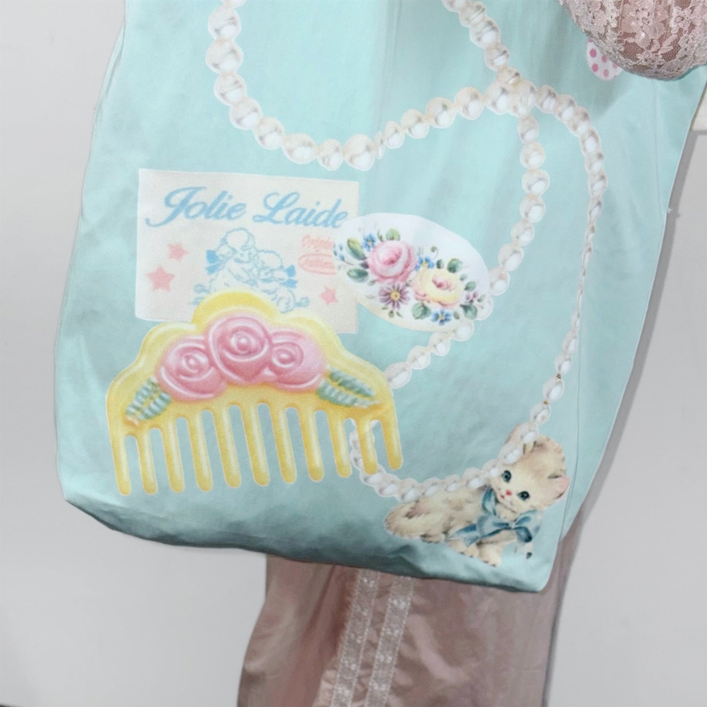 Dolly Vanity Tote Bag / Mint / プリントトートバッグ