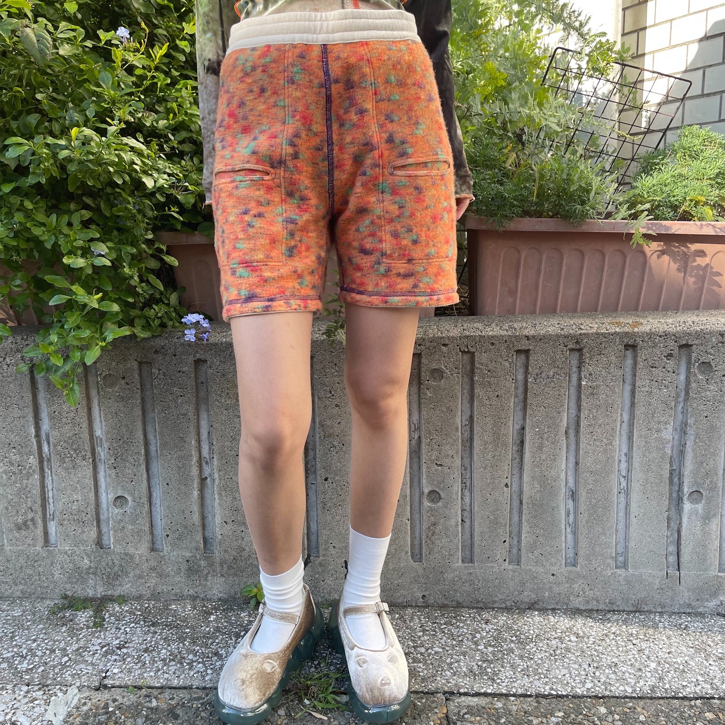 REVERSIBLE SHORTS / ORANGE / リバーシブルスウェットショーツ