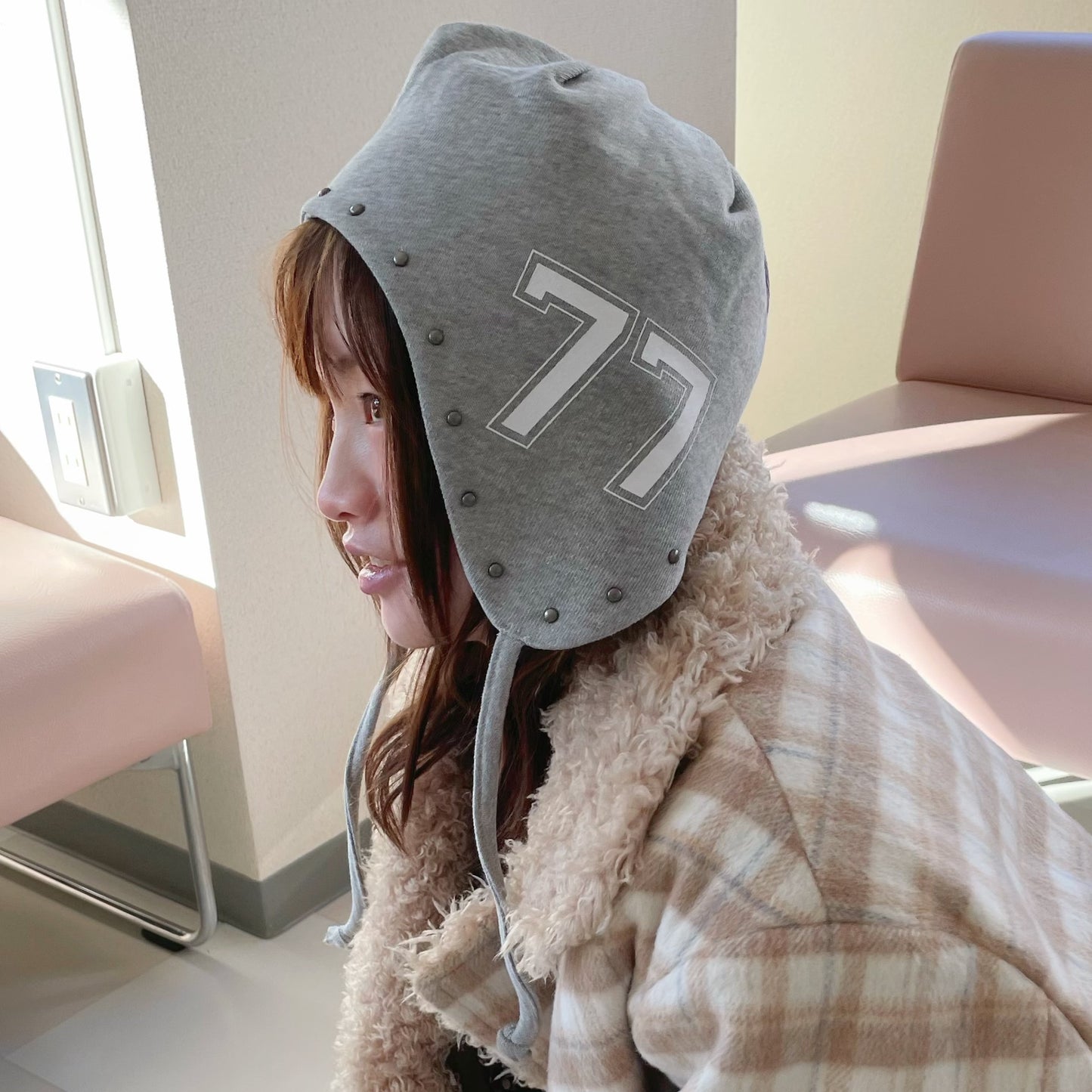 [fa.er.ie] rivet jersey earflap beanie / melange grey / イヤーフラップビーニー