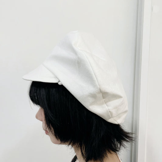 drape beret / white denim / ベレー