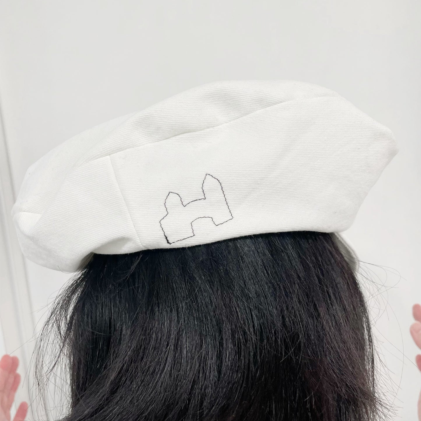 drape beret / white denim / ベレー