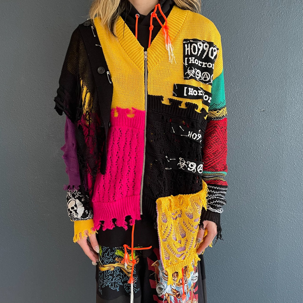 HO99O9 KNIT CARDIGAN rurumu: COLLABORATION / YELLOW / ニットカーディガン