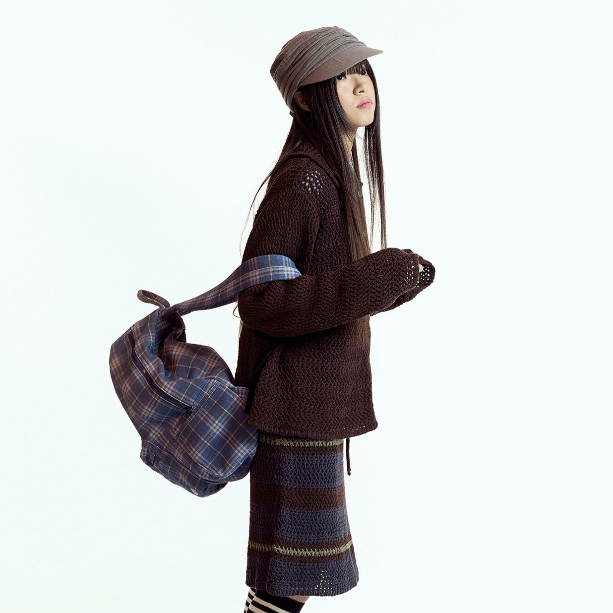 CHUNKY SWEAT CHECK BACKPACK / NAVY / チェックスウェットバックパック