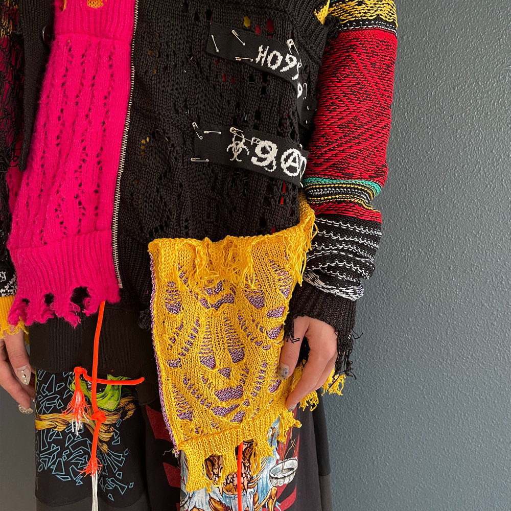 HO99O9 KNIT CARDIGAN rurumu: COLLABORATION / YELLOW / ニットカーディガン