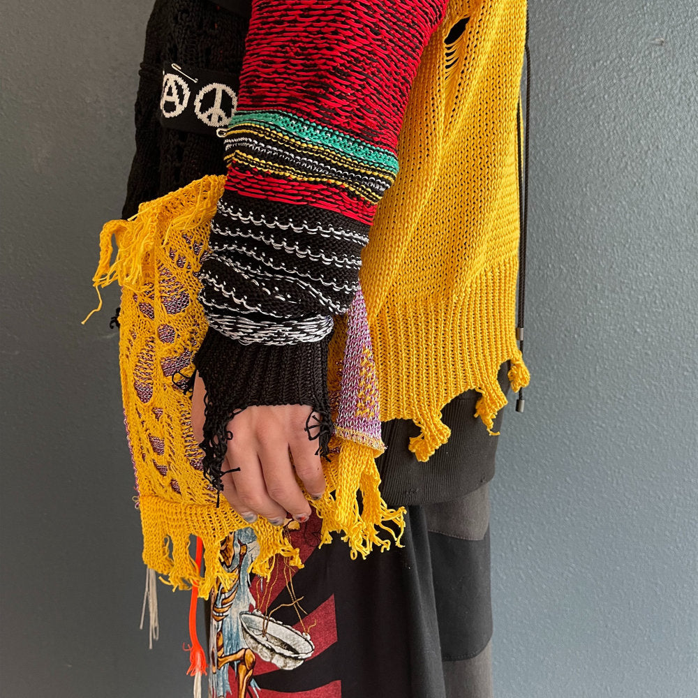 HO99O9 KNIT CARDIGAN rurumu: COLLABORATION / YELLOW / ニットカーディガン