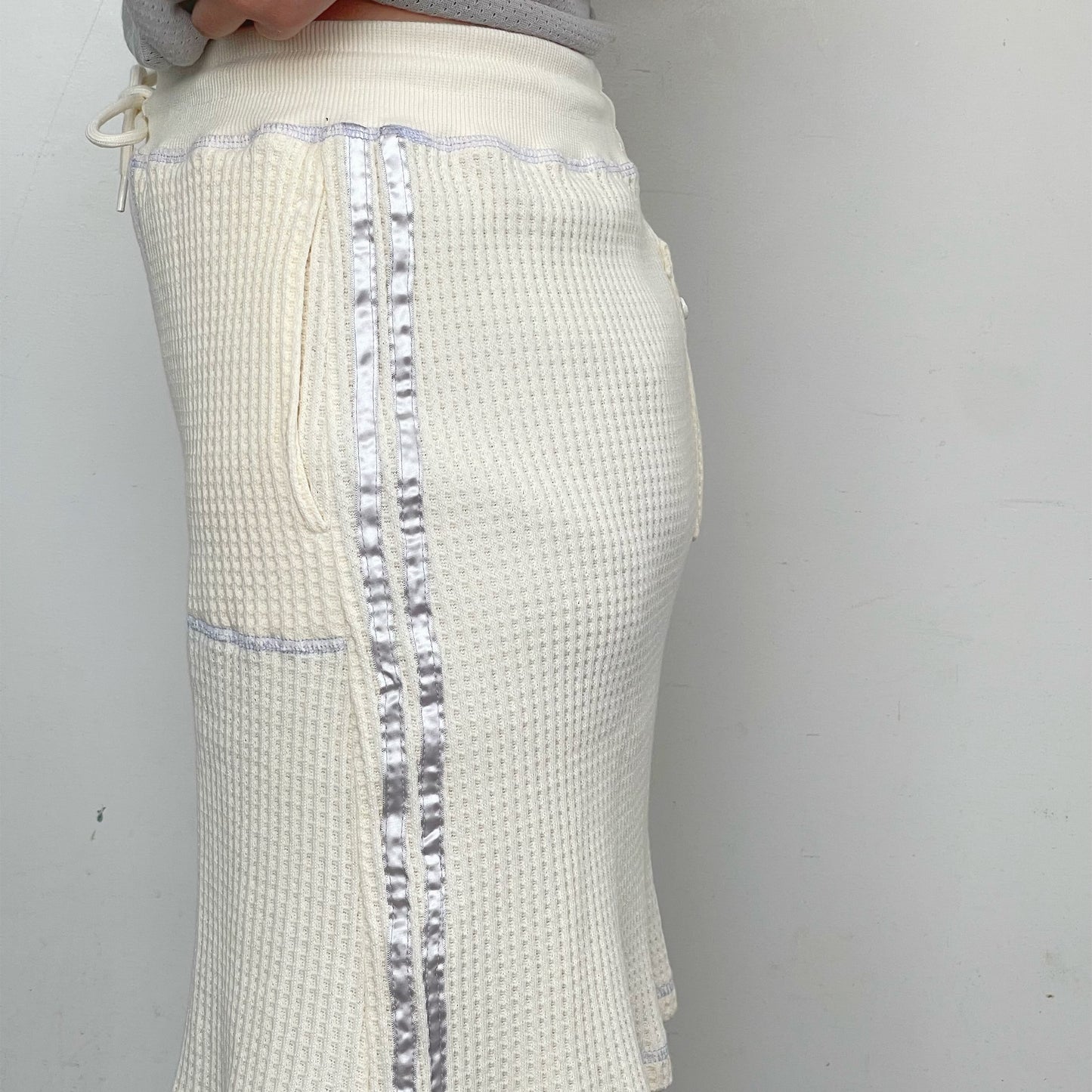 [F.E.E.S] waffle lining midi skirt / vanilla cream / ワッフルミディスカート