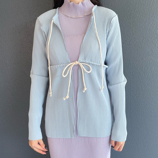 CRISP ROPE CARDIGAN / LIGHT BLUE / クリスプロープカーディガン