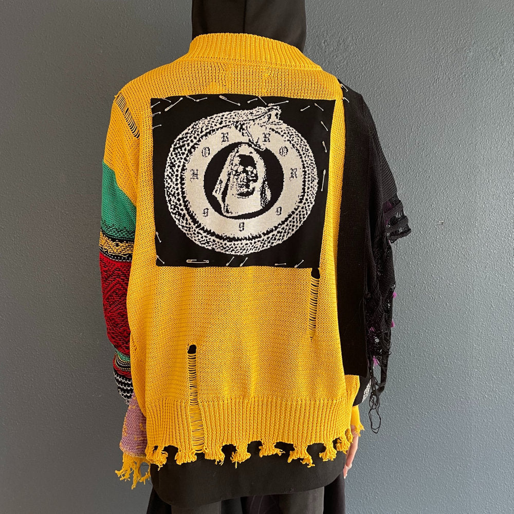 HO99O9 KNIT CARDIGAN rurumu: COLLABORATION / YELLOW / ニットカーディガン