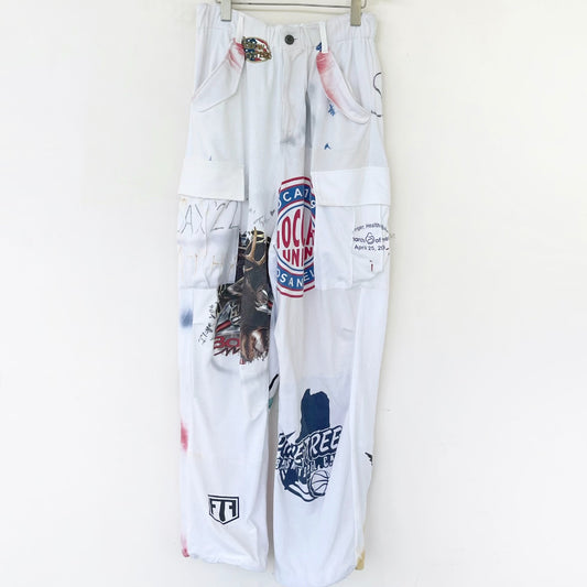 DE / RECONSTRUCTED VINTAGE T/CARGO / WHITE / リメイクカーゴパンツ