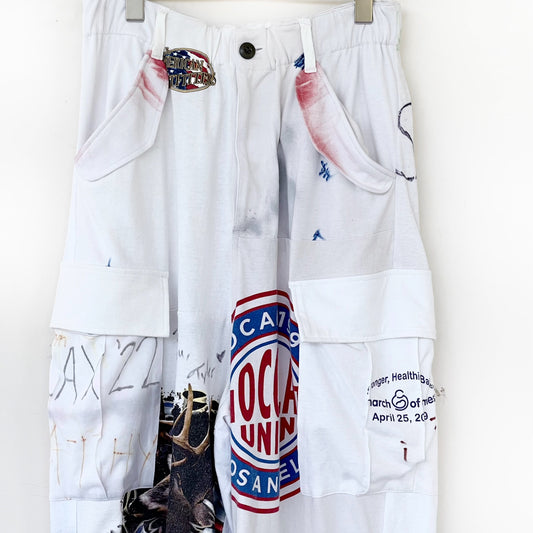 DE / RECONSTRUCTED VINTAGE T/CARGO / WHITE / リメイクカーゴパンツ
