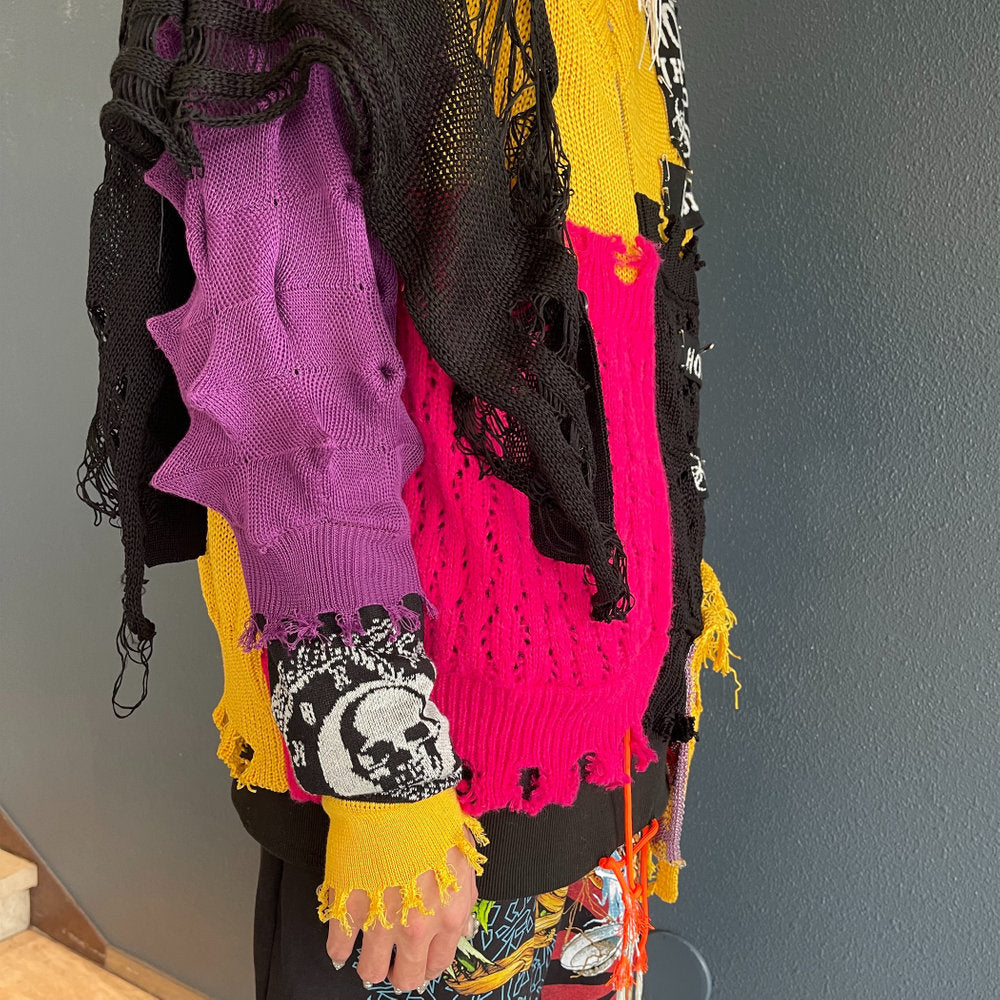 HO99O9 KNIT CARDIGAN rurumu: COLLABORATION / YELLOW / ニットカーディガン