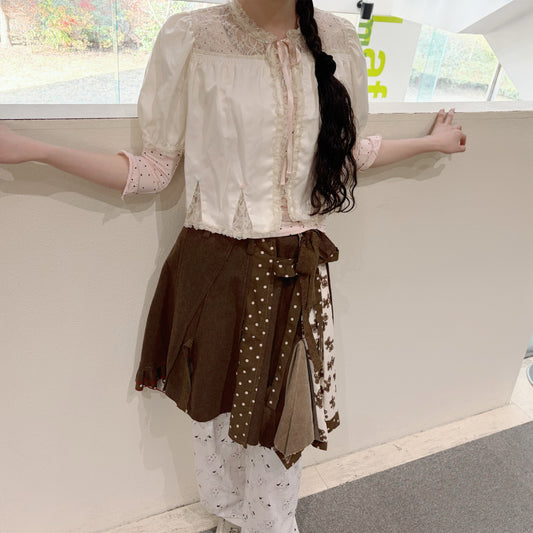 Yevette Bed Jacket / Oyster / サテンブラウス