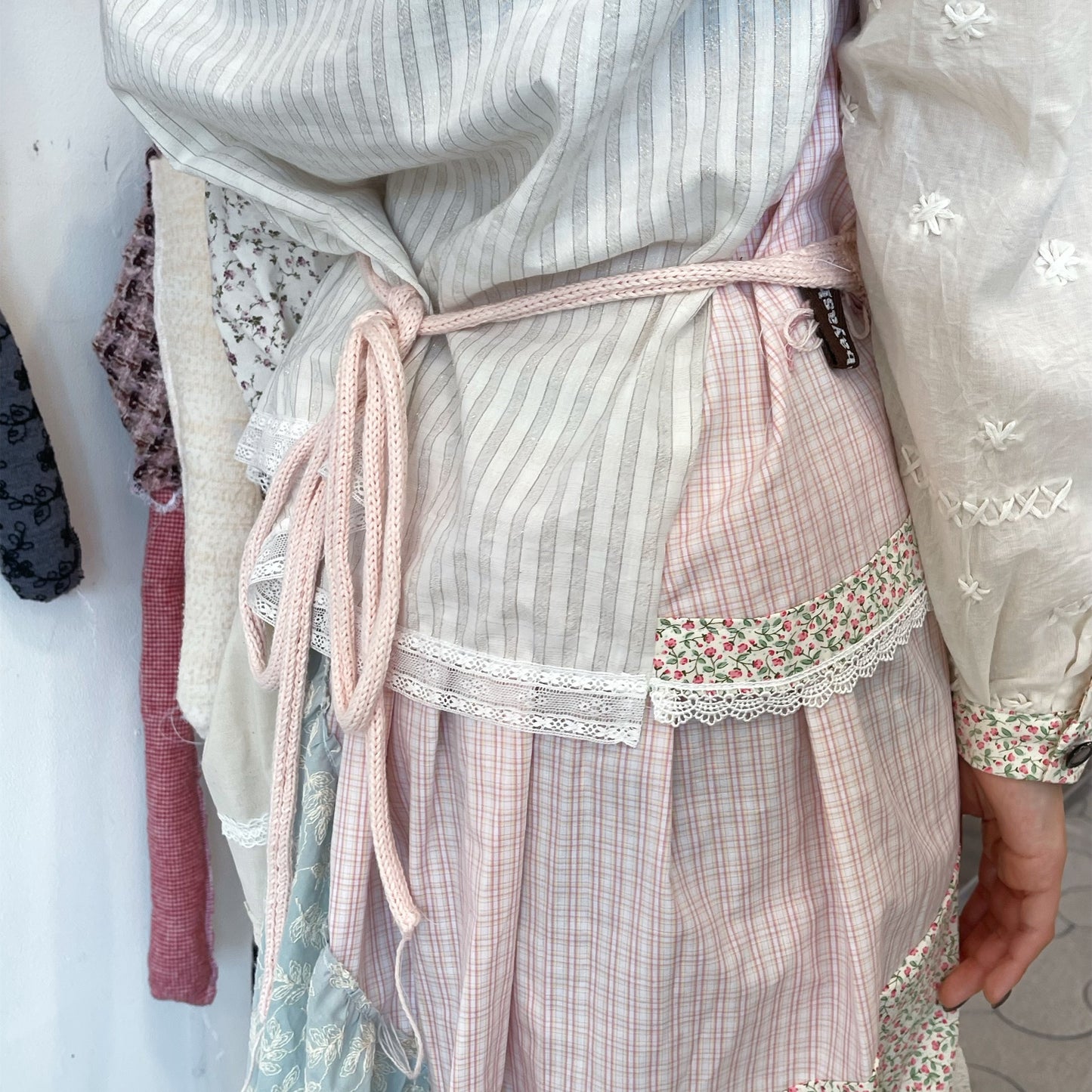 crochet apron / Pink / クロシェエプロン