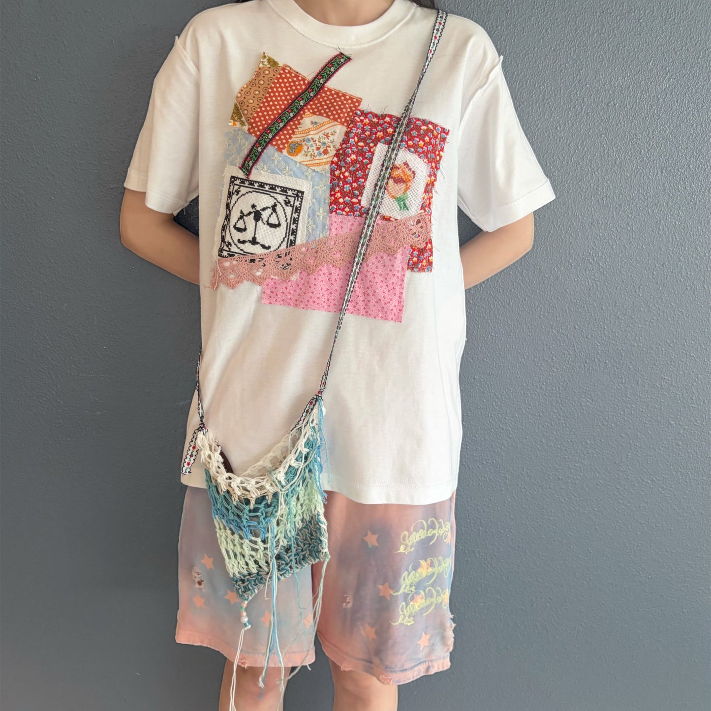 Knit mini bag J / ニットミニバッグ