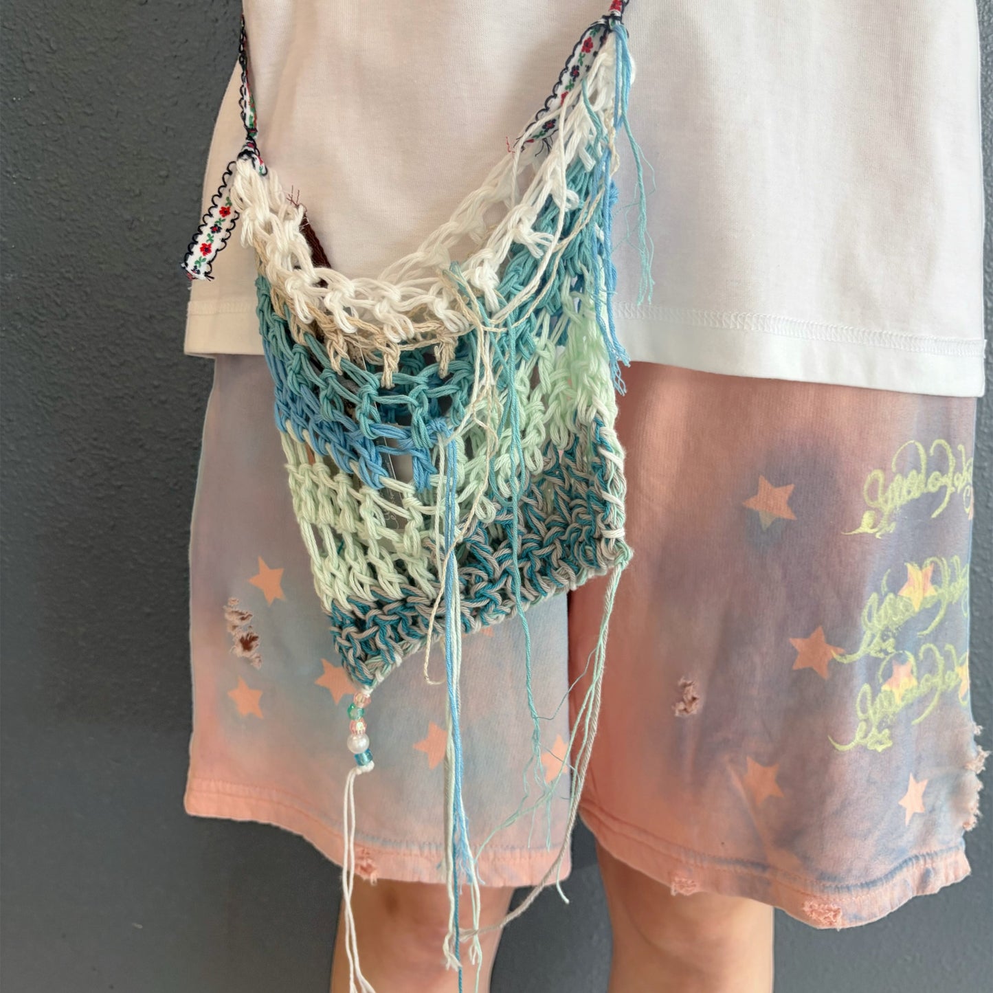 Knit mini bag J / ニットミニバッグ