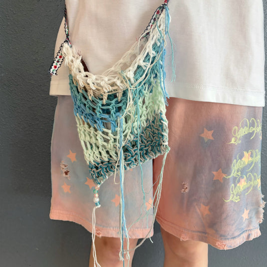 Knit mini bag J / ニットミニバッグ