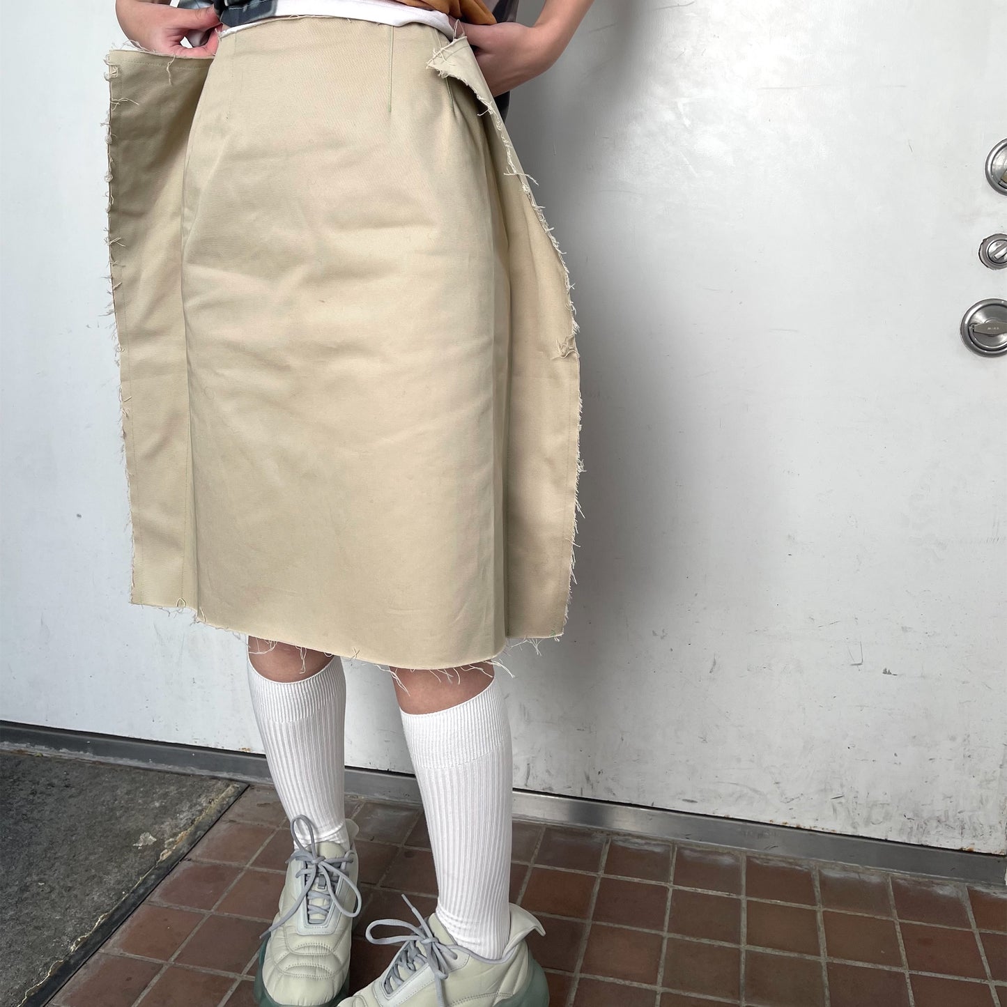 Cozy Pencil Skirt / beige / 変形ペンシルスカート