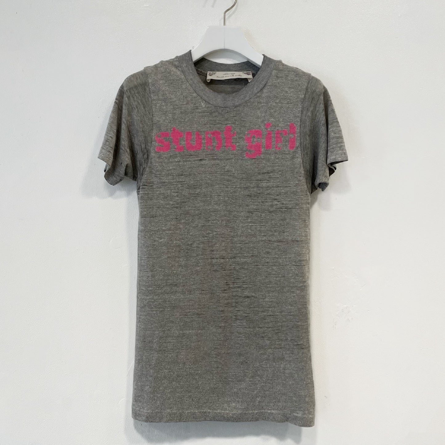 Grey marl stunt girl tee / エアブラシTシャツ